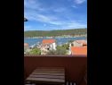Ferienwohnungen und Zimmer Mila - yard: A1(4+1), R1(2+1), R2(2) Supetarska Draga - Insel Rab  - Zimmer - R1(2+1): Aussicht vom Balkon