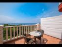 Ferienwohnungen und Zimmer Villa Bouganvillea - sea view & garden: A1 Deluxe (2+1), A2 Superior (2+1), A3 Comfort (2+1), A4 Premium (2+1), R1 Deluxe (2), R2 Comfort (2) Mlini - Riviera Dubrovnik  - Zimmer - R1 Deluxe (2): Aussicht vom Terasse